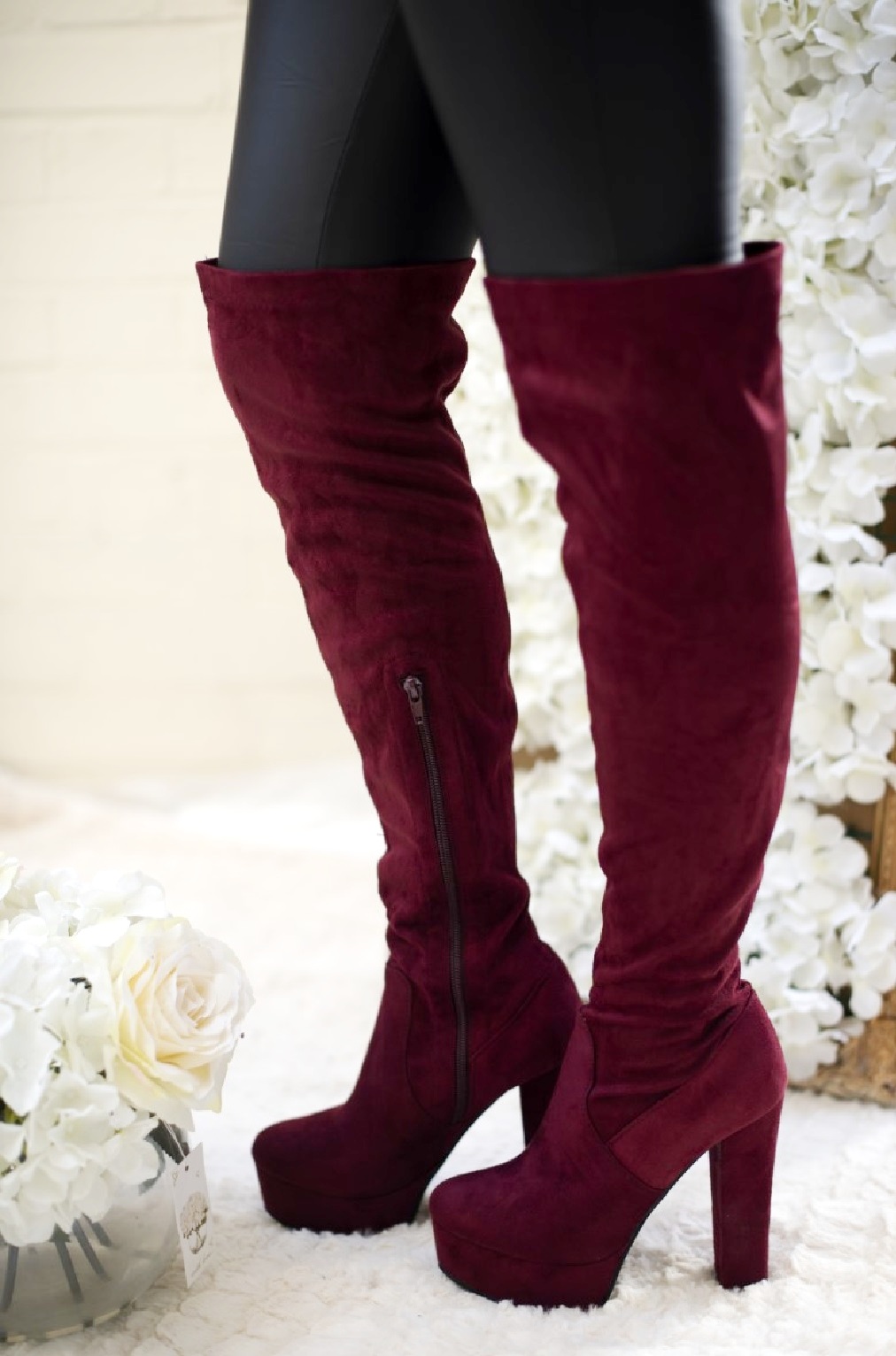 womens over the knee thigh high chunky platform block heel boots